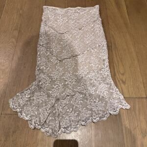 Ann Ferriday VTG Unworn Hipster Puzzle Patchwork Lace Skirt S